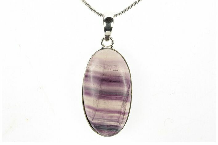 Banded Fluorite Pendant (Necklace) - Sterling Silver #278741